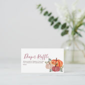 焼きオレンジ色のカボチャ赤ちゃんシャワー – おむつラッフル エンクロージャーカード (スタンド正面)