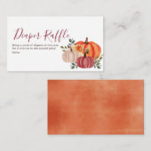 焼きオレンジ色のカボチャ赤ちゃんシャワー – おむつラッフル エンクロージャーカード (正面/裏面)