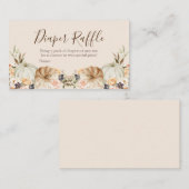 焼きオレンジ色のカボチャ赤ちゃんシャワー – おむつラッフル エンクロージャーカード (正面/裏面)