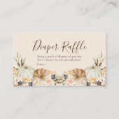 焼きオレンジ色のカボチャ赤ちゃんシャワー – おむつラッフル エンクロージャーカード (正面)