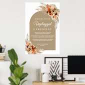 焼きオレンジ色のテラコッタの抜き取り式 ポスター (ホームオフィス)