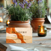 焼きオレンジ色のレトロウェディングシャワーギフトレジストリ エンクロージャーカード