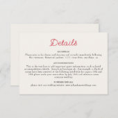 焼きオレンジ色の熱帯ハイビスカス花模様結婚ズ エンクロージャーカード (正面/裏面)