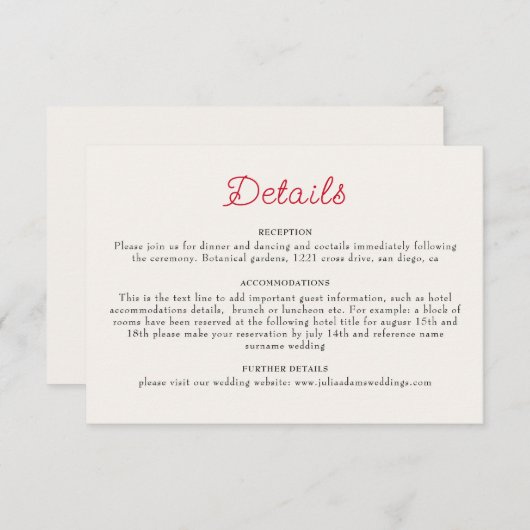 焼きオレンジ色の熱帯ハイビスカス花模様結婚ズ エンクロージャーカード (正面/裏面)