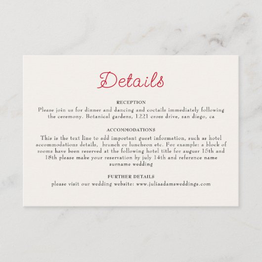 焼きオレンジ色の熱帯ハイビスカス花模様結婚ズ エンクロージャーカード (正面)