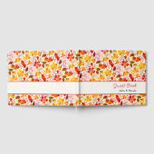 焼きオレンジ色の熱帯ハイビスカス花模様結婚ズ ゲストブック (全面)