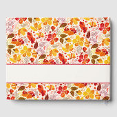 焼きオレンジ色の熱帯ハイビスカス花模様結婚ズ ゲストブック (裏面)