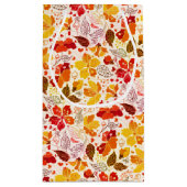 焼きオレンジ色の熱帯ハイビスカス花模様結婚ズ スモールペーパーバッグ (裏面)