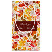 焼きオレンジ色の熱帯ハイビスカス花模様結婚ズ スモールペーパーバッグ (正面)