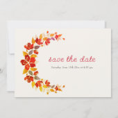 焼きオレンジ色の熱帯ハイビスカス花模様結婚ズ セーブザデート (裏面)