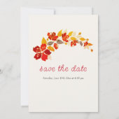 焼きオレンジ色の熱帯ハイビスカス花模様結婚ズ セーブザデート (裏面)