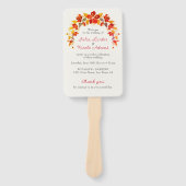 焼きオレンジ色の熱帯ハイビスカス花模様結婚ズ ハンドファン (正面)