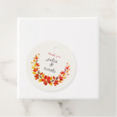 焼きオレンジ色の熱帯ハイビスカス花模様結婚ズ フェイバータグ (インサイチュ)