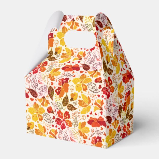 焼きオレンジ色の熱帯ハイビスカス花模様結婚ズ フェイバーボックス (裏面サイド)