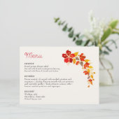 焼きオレンジ色の熱帯ハイビスカス花模様結婚ズ メニュー (スタンド正面)
