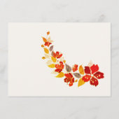 焼きオレンジ色の熱帯ハイビスカス花模様結婚ズ メニュー (裏面)