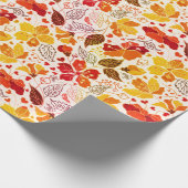 焼きオレンジ色の熱帯ハイビスカス花模様結婚ズ ラッピングペーパー (角)