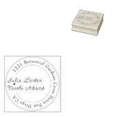 焼きオレンジ色の熱帯ハイビスカス花模様結婚ズ ラバースタンプ (押印)