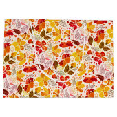 焼きオレンジ色の熱帯ハイビスカス花模様結婚ズ ラージペーパーバッグ (裏面)