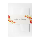 焼きオレンジ色の熱帯ハイビスカス花模様結婚ズ 招待状ベリーバンド (正面例)