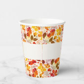 焼きオレンジ色の熱帯ハイビスカス花模様結婚ズ 紙コップ (右)