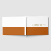 焼きオレンジ色の白い色ブロック感謝祭 ゲストブック (全面)