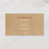 焼きシエナユーカリ葉スク素朴ラフト 名刺 (裏面)