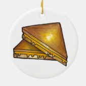 焼きトーストチーズサンドイッチトマトスープグルメ セラミックオーナメント (裏面)