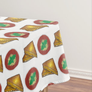 焼きトーストチーズサンドイッチトマトスープグルメ テーブルクロス