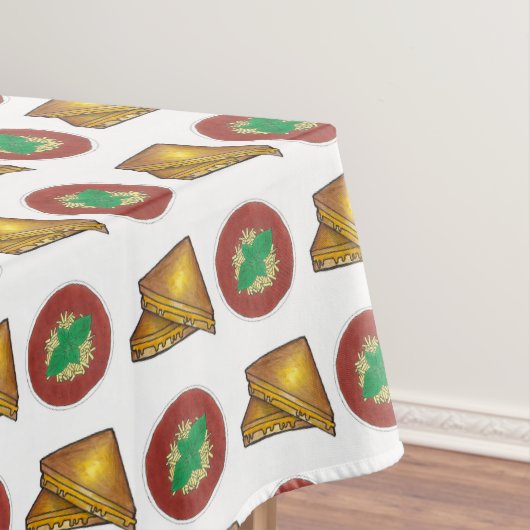 焼きトーストチーズサンドイッチトマトスープグルメ テーブルクロス (インサイチュ)