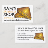 焼きトーストチーズサンドイッチ食品シェフダイナー 名刺 (正面/裏面)