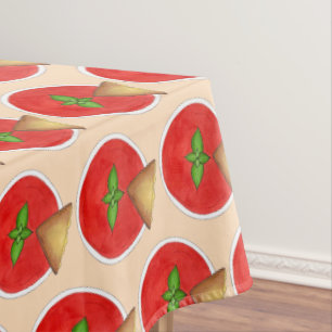 焼きトーストチーズトースティトマトバジルスープ テーブルクロス