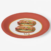 焼きホットドッグパーティー ペーパープレート (アングル)