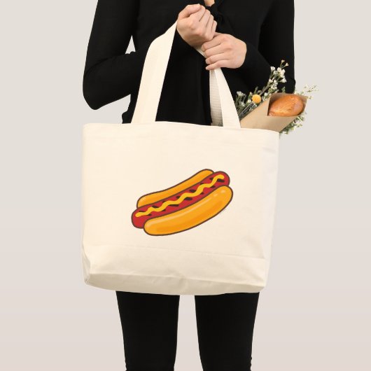 焼きホットドッグ ラージトートバッグ (正面(商品))
