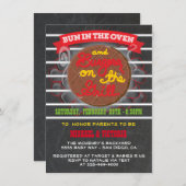 焼き上のオーブンのハンバーガーのパン赤ちゃんシャワー 招待状 (正面/裏面)