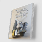 焼き物を試してみて失敗しないスタイリッシュ スクエア壁時計 (傾斜)