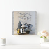 焼き物を試してみて失敗しないスタイリッシュ スクエア壁時計 (ホーム)