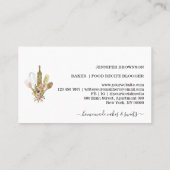 焼き物調理器具 カントリー調グリーン花模様 名刺 (裏面)