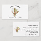 焼き物調理器具 カントリー調グリーン花模様 名刺 (正面/裏面)