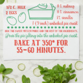 焼き物、サツマイモパイのレシピ キッチンタオル (折り畳み)