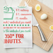 焼き物、サツマイモパイのレシピ キッチンタオル (四つ折り)