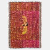 焼き琥珀エジプトプリンセス絵文字 スローブランケット (正面縦)