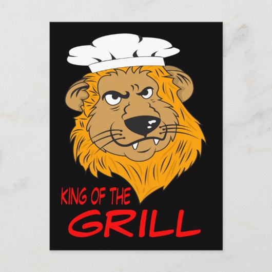 焼き網の王よ怒りライオンの頭おもしろいは ポストカード (正面)
