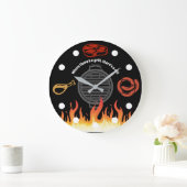 焼き肉ビーフポークチキンフレイムスBBQ ラージ壁時計 (ホーム)