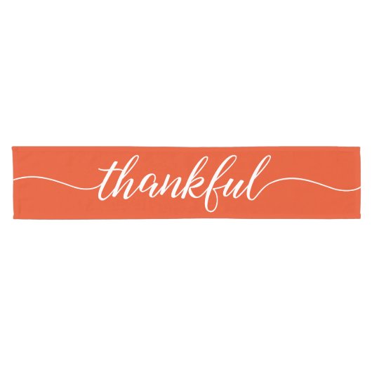 焼き色の感謝モダン台本感謝祭 ショートテーブルランナー (横)