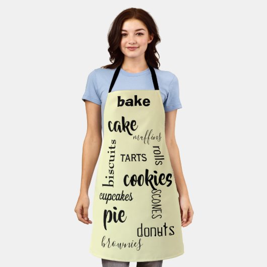焼き菓子専門のイエローキッチンエプロン エプロン (着用した状態)