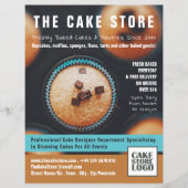 焼き菓子、ケーキ屋、ケーキ店の広告 チラシ (正面)