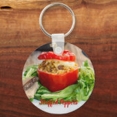 焼き詰めたピーマンの肉ソースとチーズ キーホルダー (正面)