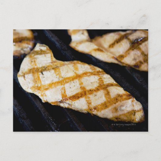 焼き鳥の胸肉のクローズアップ ポストカード (正面)