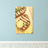 焼き鳥の胸肉 キャンバスプリント (インサイチュ (ウッドフロア))